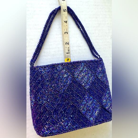 Purple Beaded Evening Bag - Picture 5 of 14
